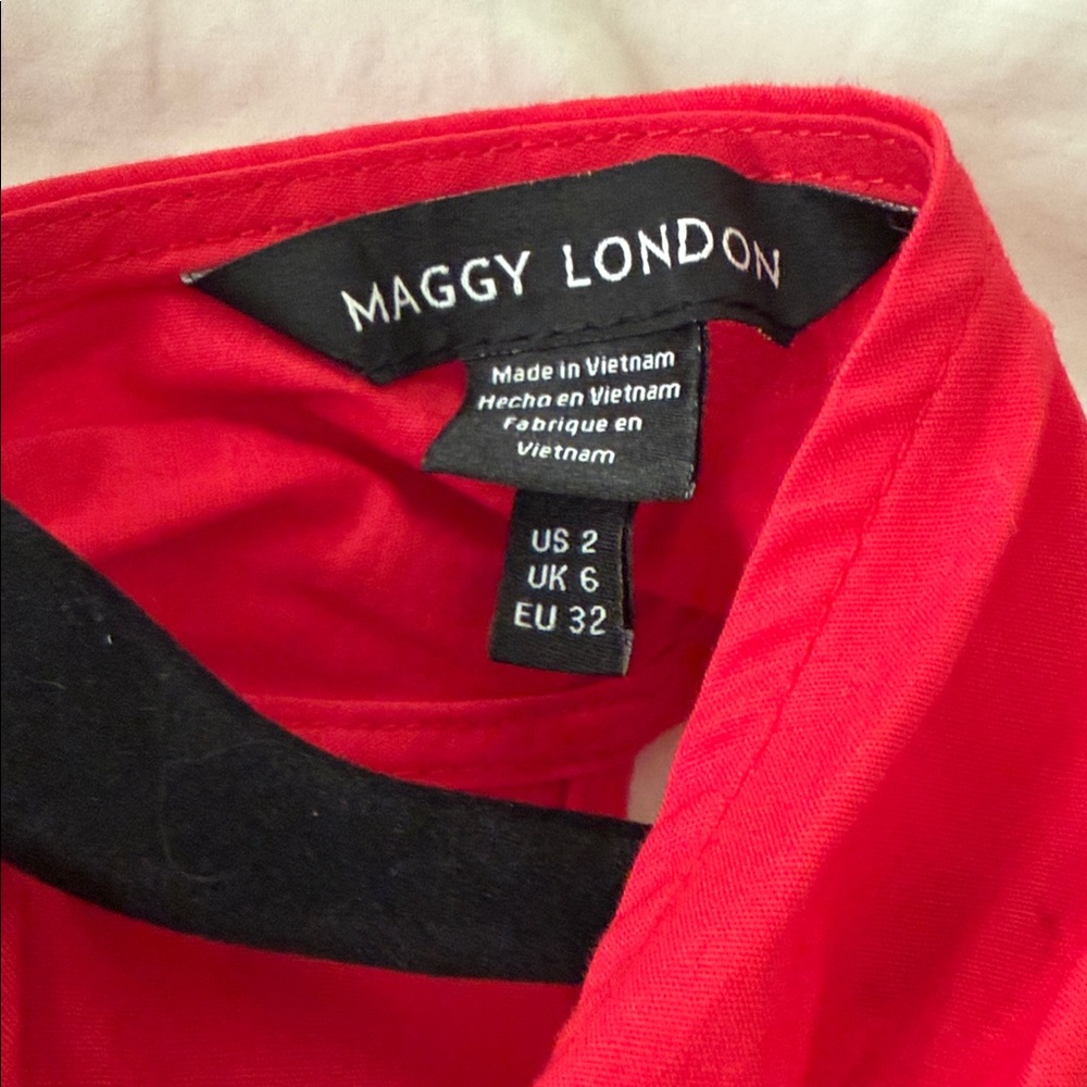 Red Halter Midi Dress with Ring Detail - Picture 5 of 5